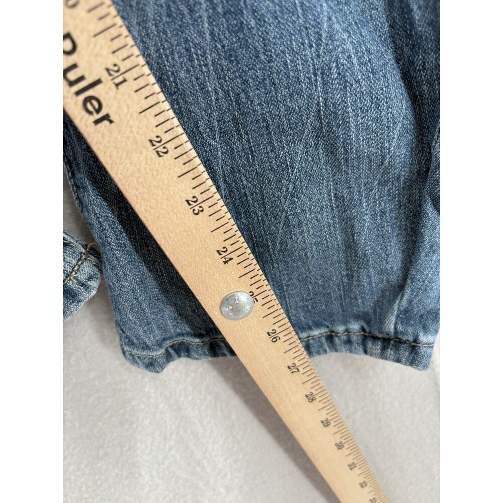 Anthropologie 28 Jeans Pilcro Barrel Bow Leg Boyfriend Distressed Stretch Blue - Picture 5 of 9